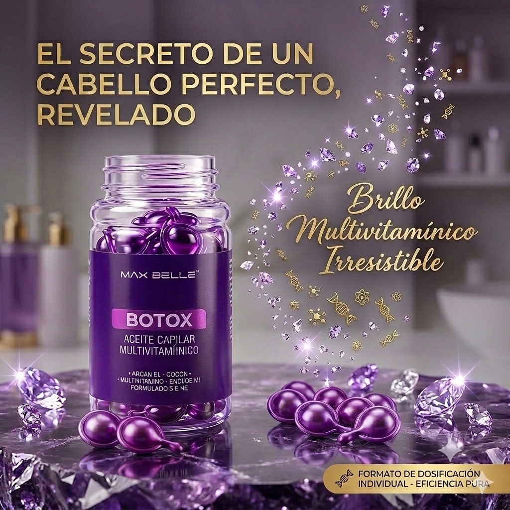 💜Aceite Capilar Multivitamínico Botox - 40 Cápsulas de Reparación Intensa