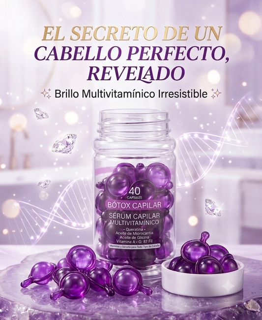 💜Aceite Capilar Multivitamínico Botox - 40 Cápsulas de Trasformacion Intensa