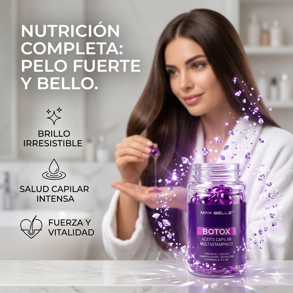 💜Aceite Capilar Multivitamínico Botox - 40 Cápsulas de Reparación Intensa